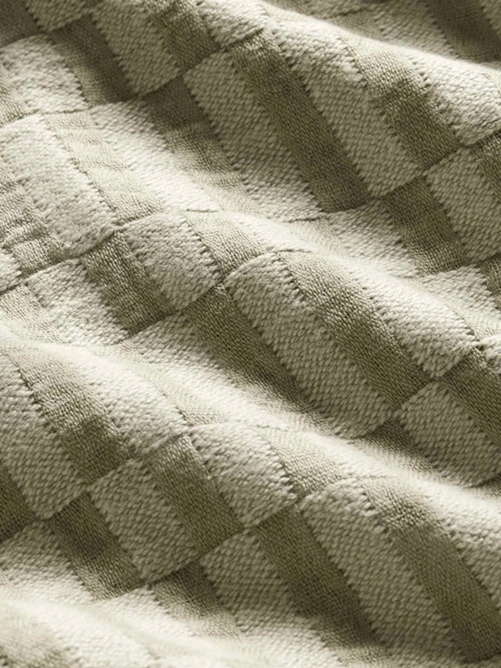 Brooklinen Woven Checkerboard Sham Set in Jade in Standard Size
